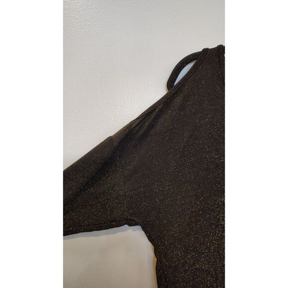 I Jeans by Buffalo Cold shoulder gold metallic Blouse - Picture 7 of 7